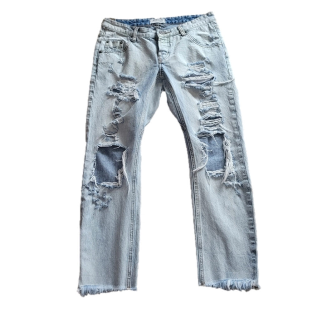 One Teaspoon Lonely Boy heavily distressed relaxed fit boyfriend jeans size 28